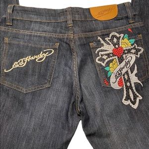Ed Hardy NWOT Vintage Tattoo Wear Jeans Bling Size 2